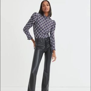 Veronica Beard Vegan Leather Flare Pants